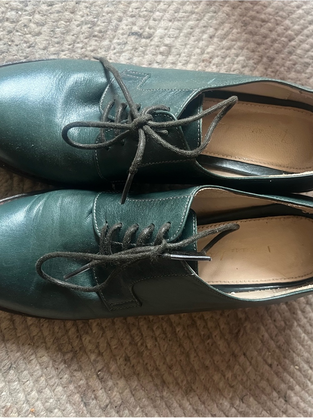 Women’s Green Leather Lace-Up Mules